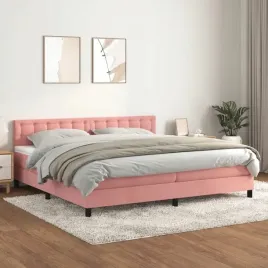 lozko-kontynentalne-z-materacem-rozowe-aksamit-200x200-cm-lumarko