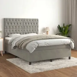 lozko-kontynentalne-z-materacem-jasnoszare-140x190cm-aksamit-lumarko