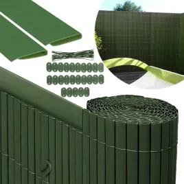 mata-oslonowa-pvc-100-x-400-cm-zielona-ogrodowa-na-balkon-taras-maskownice
