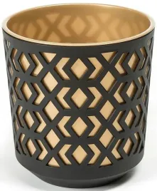 doniczka-aztek-sr-14cm-czarny-zloty-lamela