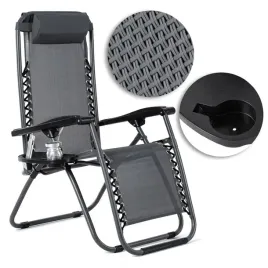 lezak-plazowy-ogrodowy-skladany-zero-gravity-stoliczek-antracyt