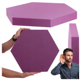 panel-akustyczny-hexagon-5cm-fioletowy-szesciokatny-scienny-na-sufit-gabka