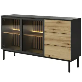 komoda-z-szufladami-podswietlana-przeszklona-led-dab-evoke-czarna-lg-03