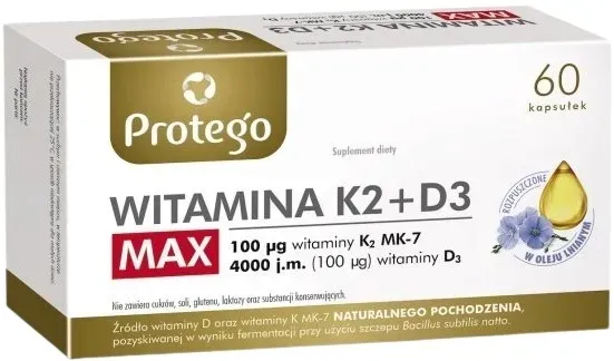 Protego Witamina K2+D3 MAX 60 kaps. Salvum Odporność Wsparcie mięśni Krew
