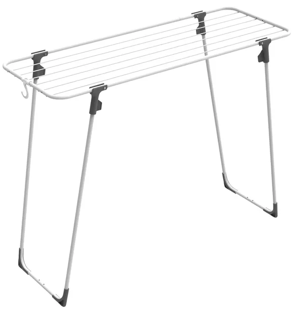 Suszarka na pranie z hakiem pozioma mała RORETS NANO 110 cm szara
