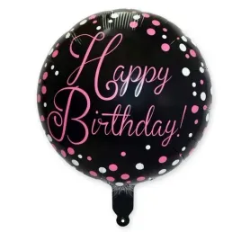 balon-foliowy-okragly-happy-birthday-czarno-rozowy-18-cali