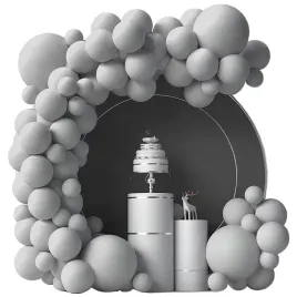 girlanda-balonowa-luk-jednokolorowa-szary-86-szt