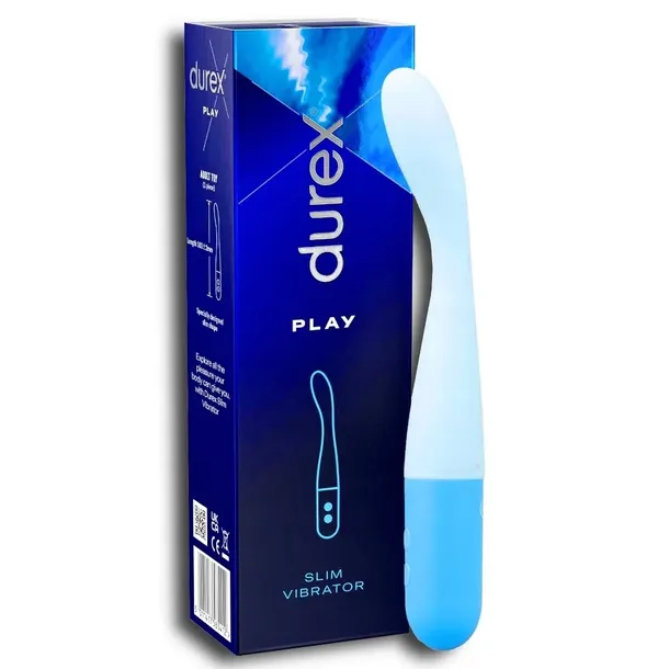 Durex Play Slim Wibrator dildo z Miękkiego Silikonu, Zasilany bateriami AAA