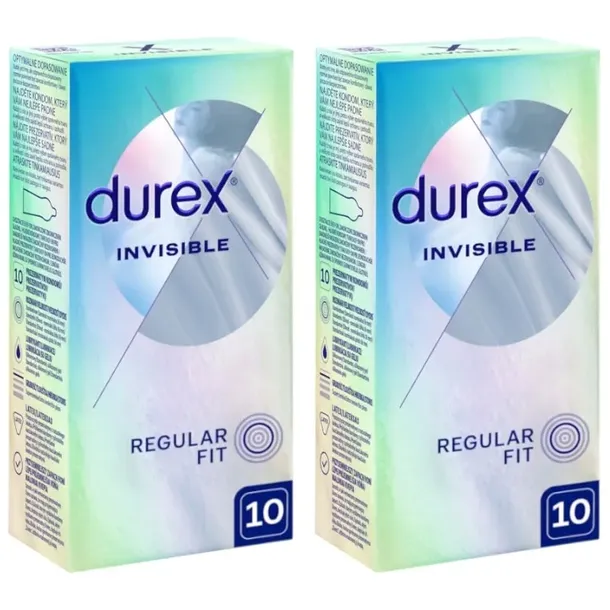 Prezerwatywy Durex Invisible mega cienkie nawilżane dopasowane 20 szt.