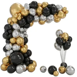 balony-girlanda-balonowa-zlota-czarna-srebrna-luk-balony-urodziny-sylwester
