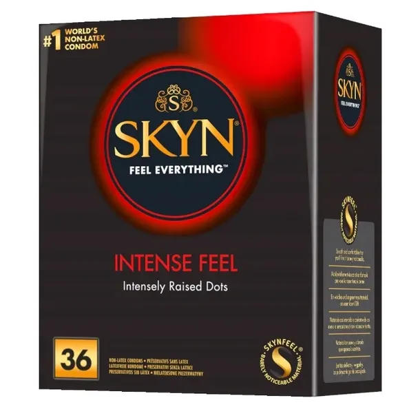 Prezerwatywy SKYN INTENSE FEEL z wypustkami nielateksowe stymulujące 36szt.