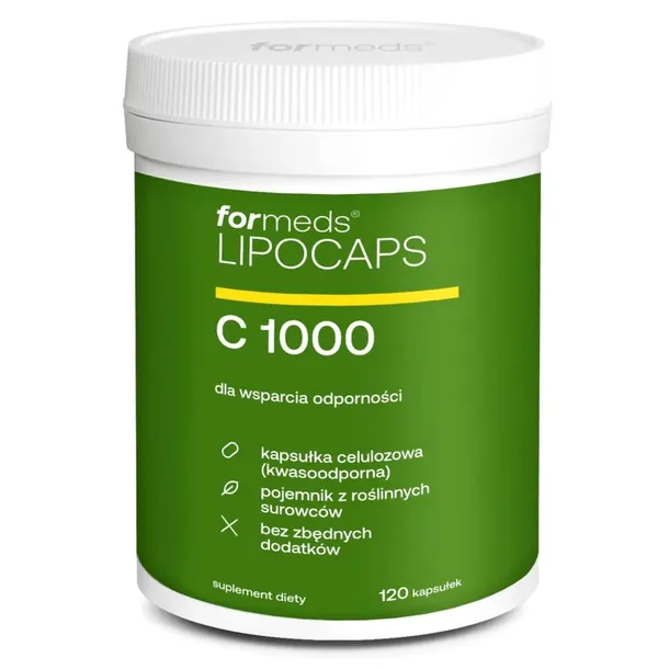 Formeds WITAMINA C 1000 LIPOSOMALNA 120 kaps ODPORNOŚĆ Skóra KOŚCI ENERGIA