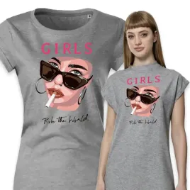 pizama-damska-szara-koszula-nocna-na-prezent-girls-rule-the-world-wzory-m