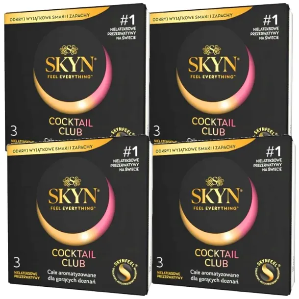 Prezerwatywy SKYN COCKTAIL CLUB bez lateksu smakowe zapachowe cienkie 12szt