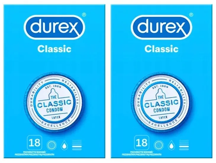 DUREX CLASSIC klasyczne prezerwatywy 36 szt. nawilżane dopasowane