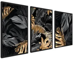 zestaw-plakat-3xa3-30x40-monstera-01-z-rama