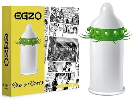 Prezerwatywy EGZO Bees Knees DUŻE WYPUSTKI KOLCE potęguje orgazm 1szt.