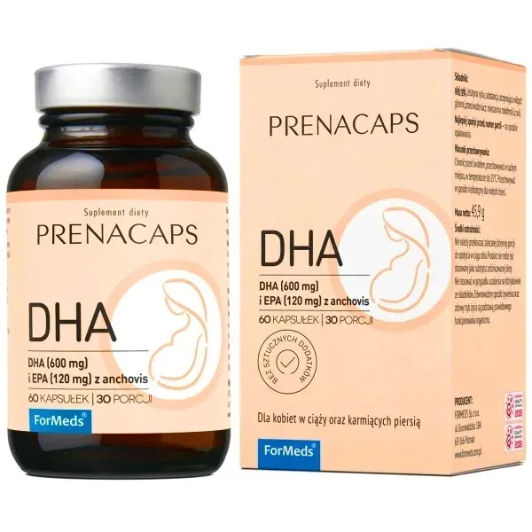 PRENACAPS DHA EPA Kwasy OMEGA ForMeds odporność 60 kaps. dla karmiących mam