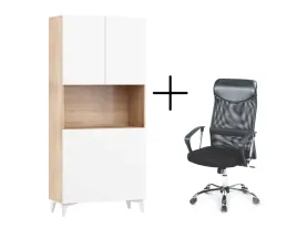 biurko-rozkladane-regal-megan-1-sonoma-bialy-fotel-do-biurka-vire-czarny