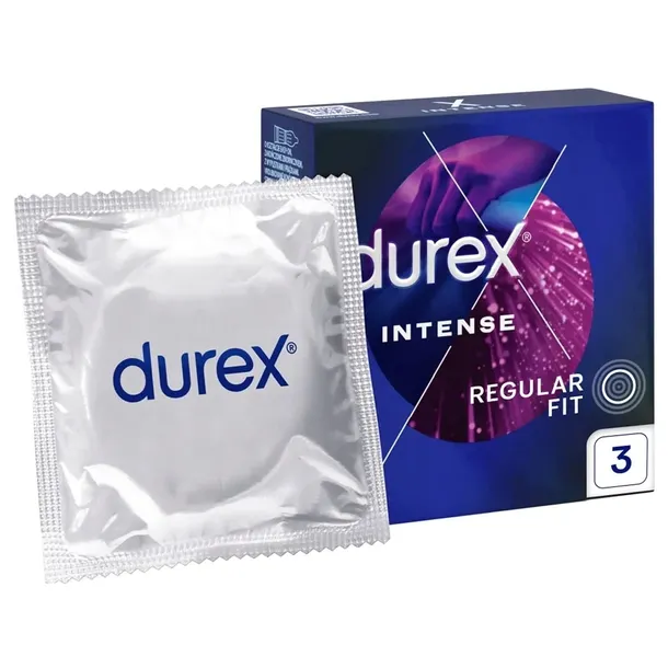 Prezerwatywy Durex INTENSE stymulujące prążki i wypustki nawilżane 3 szt.