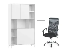 biurko-rozkladane-regal-megan-2-bialy-polysk-fotel-do-biurka-vire-czarny