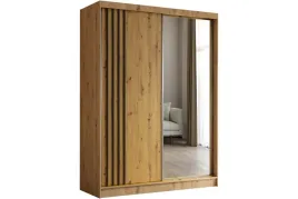 szafa-przesuwna-nela-lustro-dab-artisan-czarne-lamele-160-cm