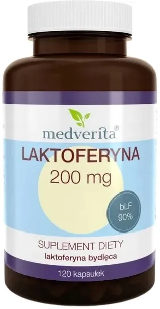 Medverita Laktoferyna FORTE 200 mg 120 kapsułek Działanie przeciwwirusowe