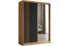 szafa-przesuwna-nela-lustro-dab-artisan-czarny-front-160-cm