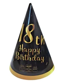 czapeczki-papierowe-urodzinowe-na-18-urodziny-czarne-zlote-zestaw-6-szt