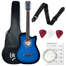 Zdjęcie produktu GITARA AKUSTYCZNA KLASYCZNA DLA POCZĄTKUJĄCYCH KOSTKI PASEK POKROWIEC