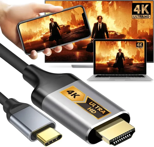 KABEL USB-C HDMI PRZEJŚCIÓWKA ADAPTER HUB USB TYP C DO HDMI MHL 4K 60HZ 2M