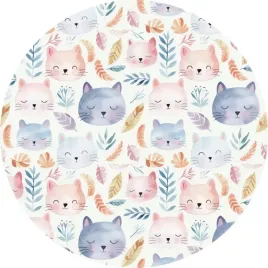 dywanik-dla-dzieci-antyalergiczny-pastelowe-koty-winylowy-okragly-120cm