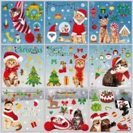 naklejki-na-szybe-ozdoby-okienne-swiateczne-koty-9-arkuszy-dekoracja