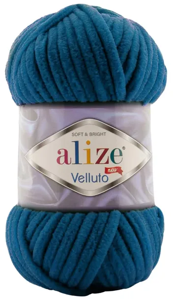 Włóczka Alize Velluto - 646 SZAFIROWY - 68m/100g 100% Mikropoliester