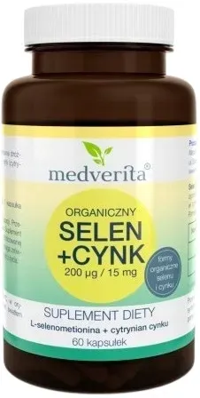 Selen + Cynk 60 kapsułek Medverita Odporność Odpowiedni poziom testosteronu