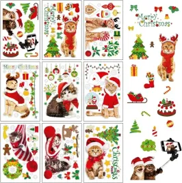 naklejki-na-szybe-ozdoby-okienne-swiateczne-koty-9-arkuszy-dekoracja