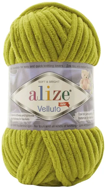 Włóczka Alize Velluto - 11 PISTACJOWY - 68m/100g 100% Mikropoliester