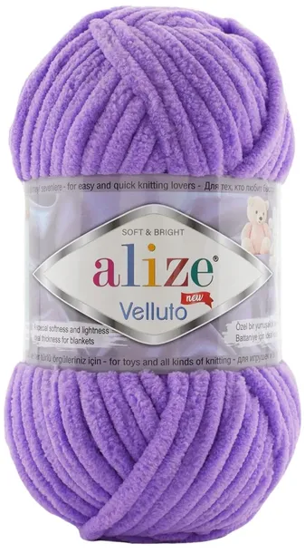 Włóczka Alize Velluto - 43 FIOLETOWY - 68m/100g 100% Mikropoliester