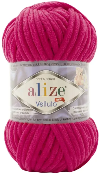 Włóczka Alize Velluto - 798 FUKSJA - 68m/100g 100% Mikropoliester