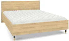 Zdjęcie produktu Łóżko sypialniane LUX 160x200 duże wygodne stylowe dąb hikora PRODUCENT PL