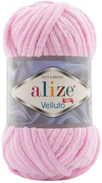 Włóczka Alize Velluto - 31 JASNY RÓŻOWY - 68m/100g 100% Mikropoliester