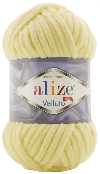 Włóczka Alize Velluto - 13 CYTRYNOWY - 68m/100g 100% Mikropoliester