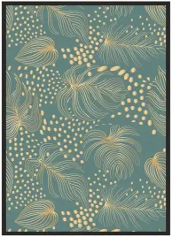 plakat-a5-13x18-w-ramie-liscie-gold-06