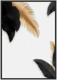 plakat-a3-30x40-w-ramie-liscie-gold-13