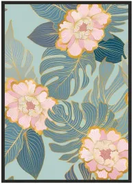 plakat-a4-21x30-w-ramie-liscie-gold-07