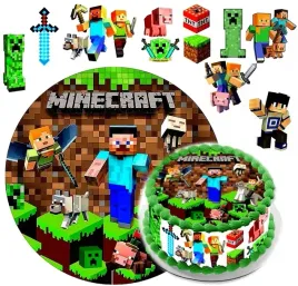 zestaw-oplatek-na-tort-piksele-tnt-creeper-duze-postacie-9-sztuk