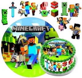 zestaw-oplatek-na-tort-piksele-tnt-creeper-duze-postacie-9-sztuk