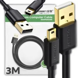ugreen-kabel-przewod-przesylanie-danych-ladowanie-usb-do-usb-mini-3m-czarny