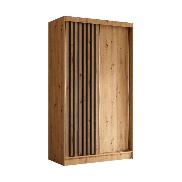 Szafa Przesuwna LAMI z Lamelami 120 cm Dąb Artisan