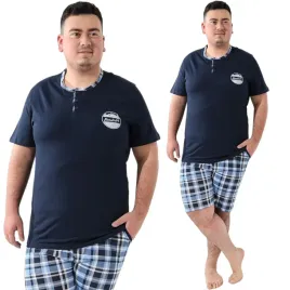 pizama-meska-duze-rozmiary-krotki-rekaw-100percentbawelna